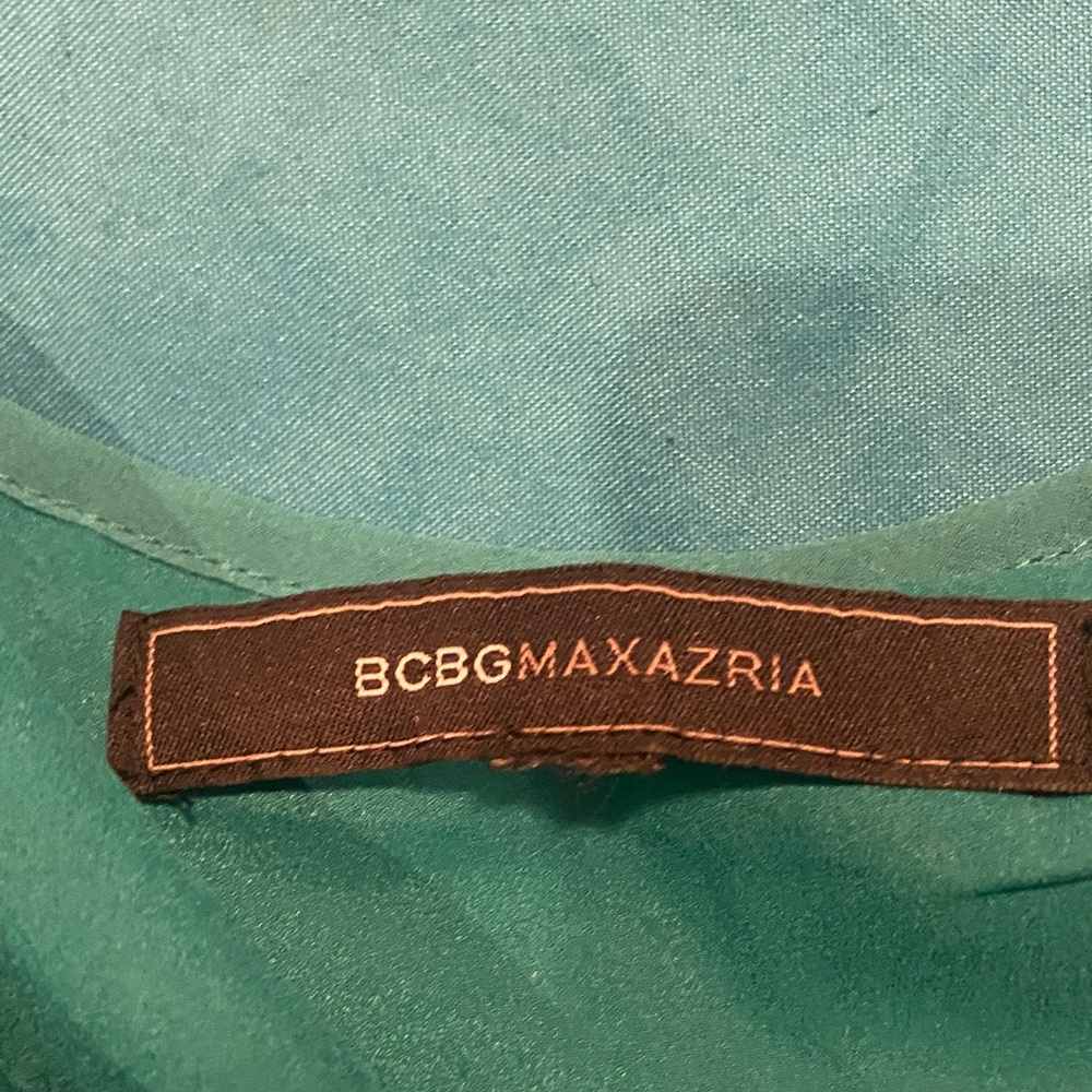 BCBGMaxAzria Strapless Green and Silver Dress - Picture 4 of 4